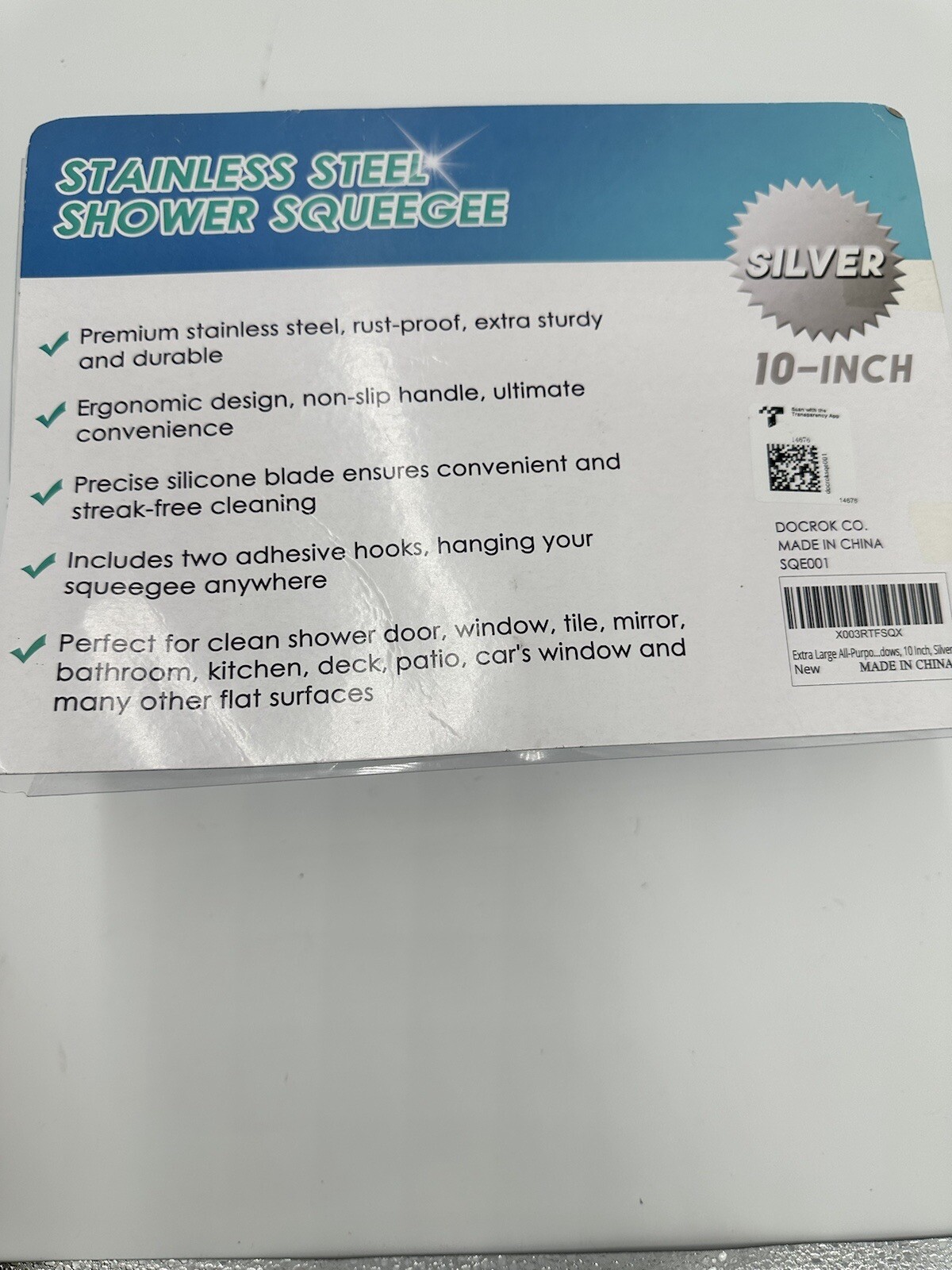 10 In Stainless Steel Squeegee