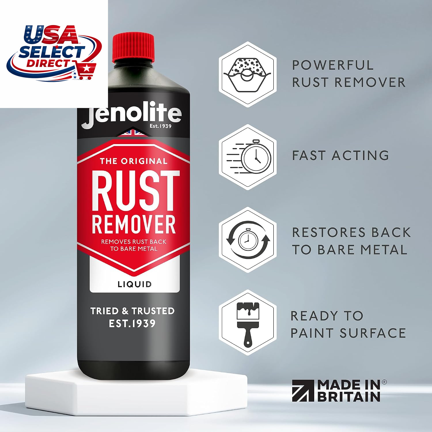 Fast Acting Rust Remover for Metal – 1 Liter Industrial Strength