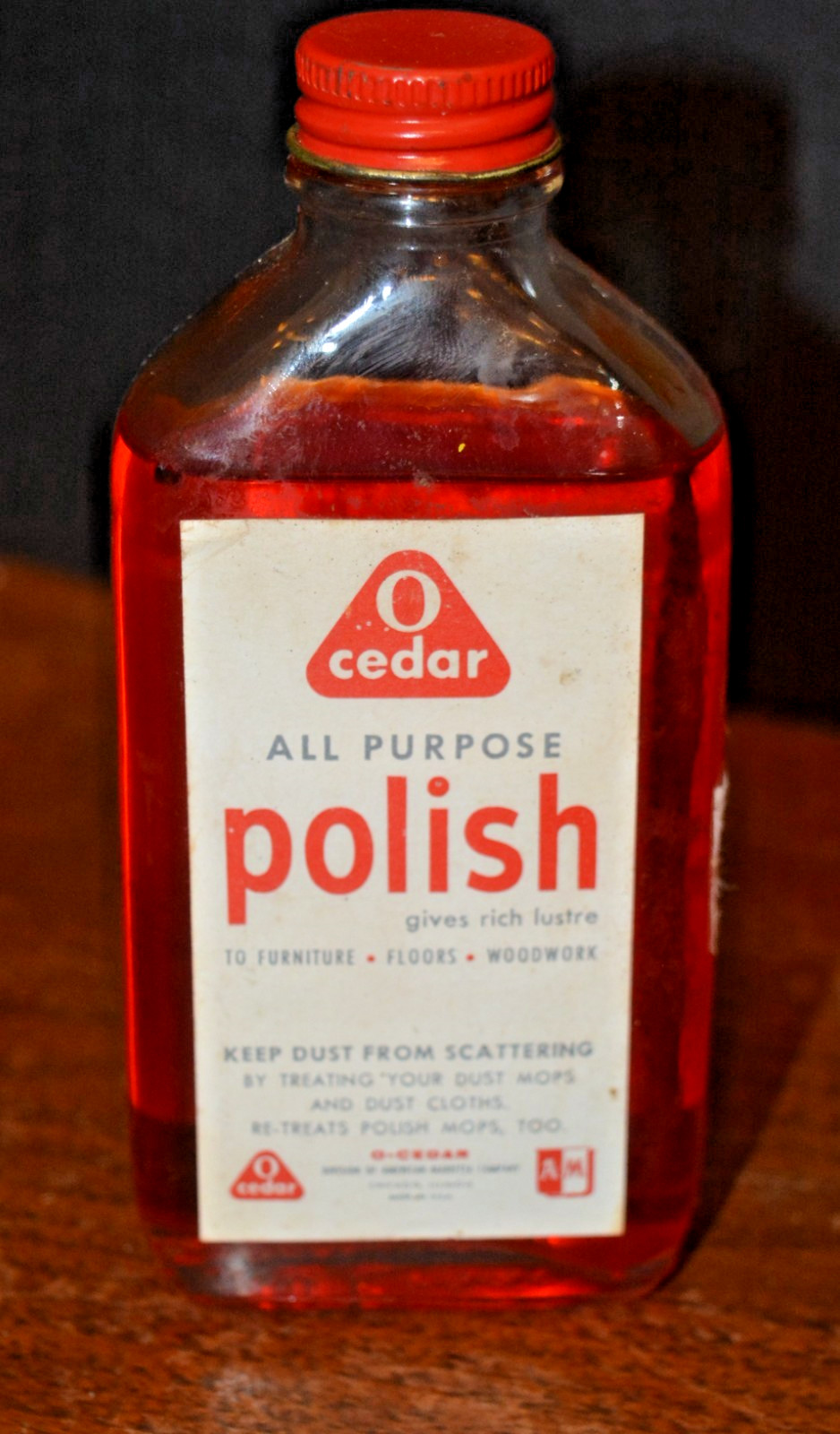 VTG O-CEDAR All Purpose Polish Floor & Woodwork OIL FULL 4 oz.