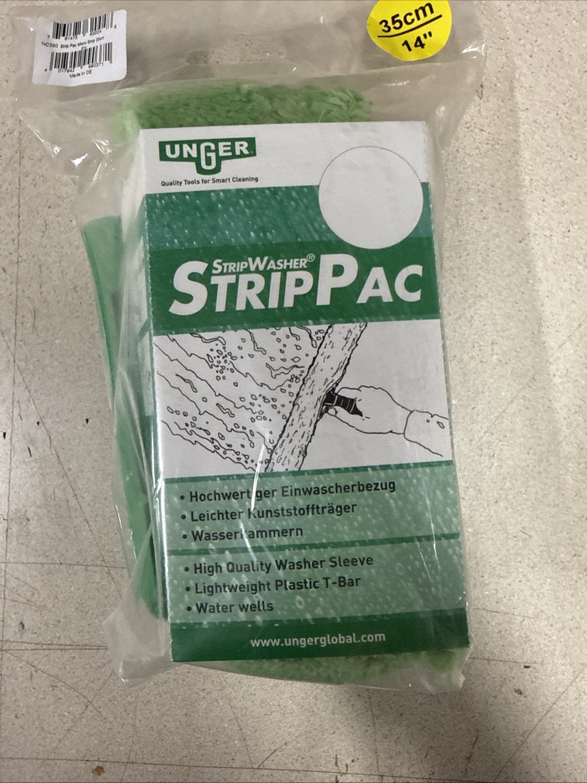 Microfiber Washer Strip, Green, 14-Inch