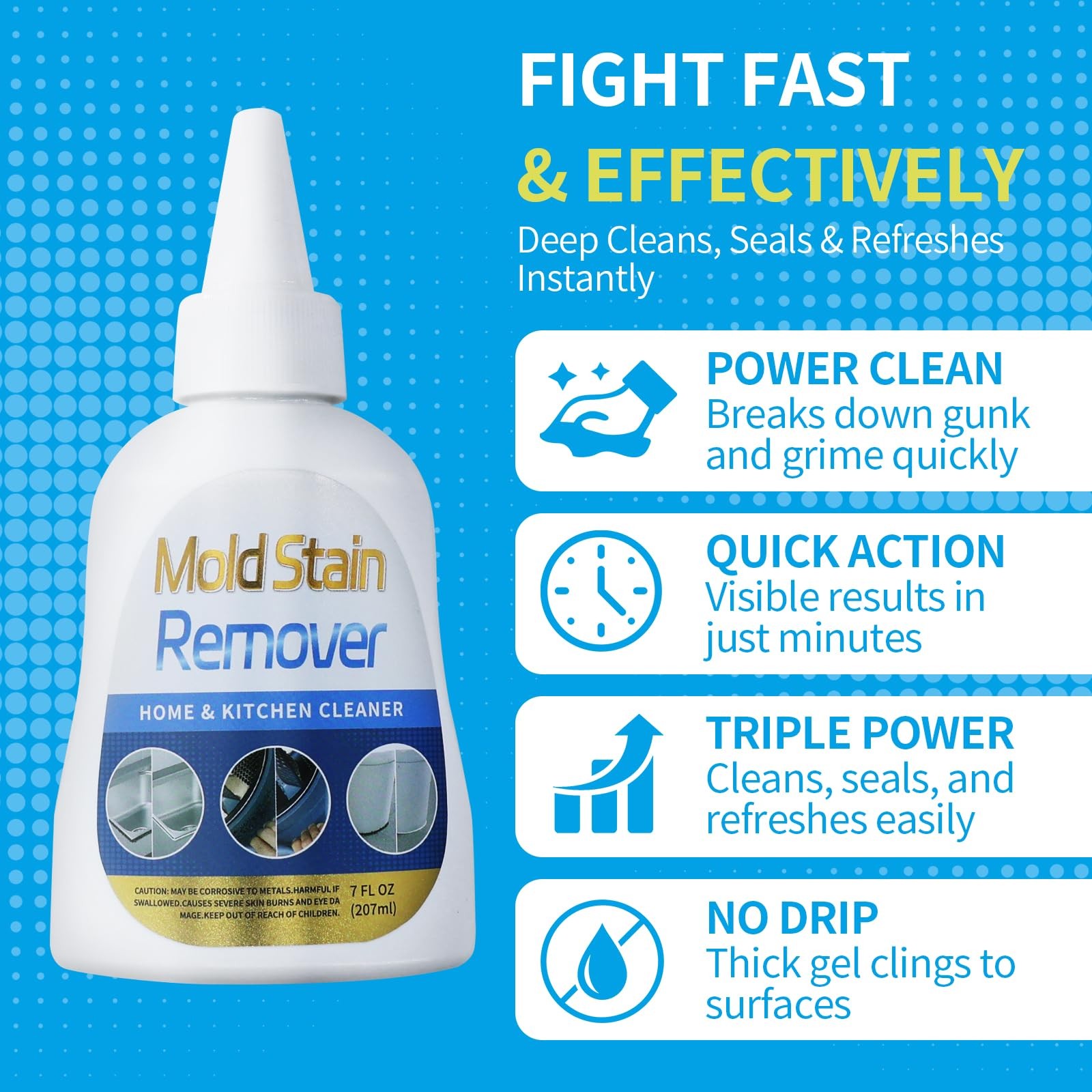 Home Stain Cleaner, 7 fl oz Mold Stain Cleaner Gel for Washing Machine, Home …
