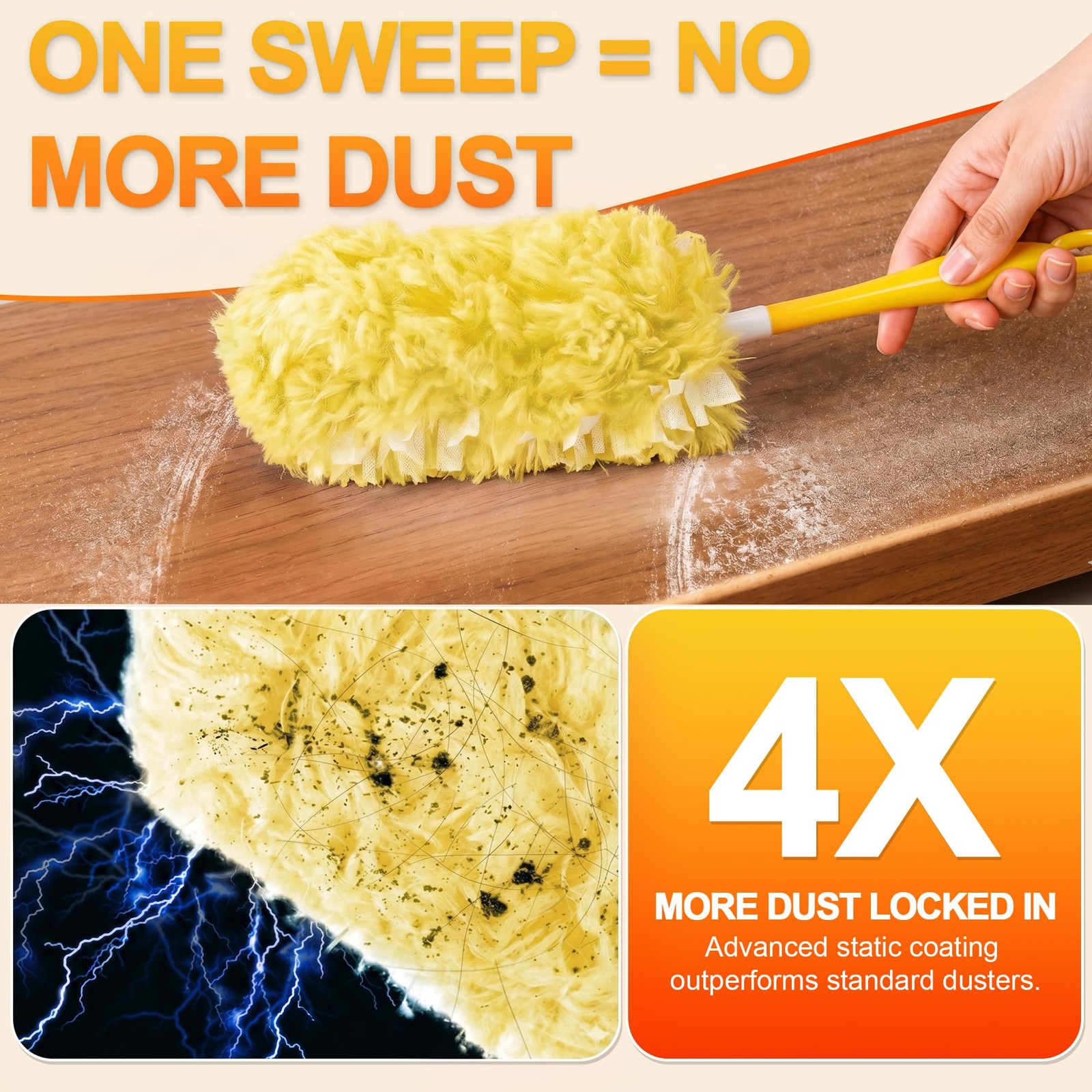 24 Count Heavy Duty Duster Refills for Swiffer Duster with 1 Handle, Multi Su…