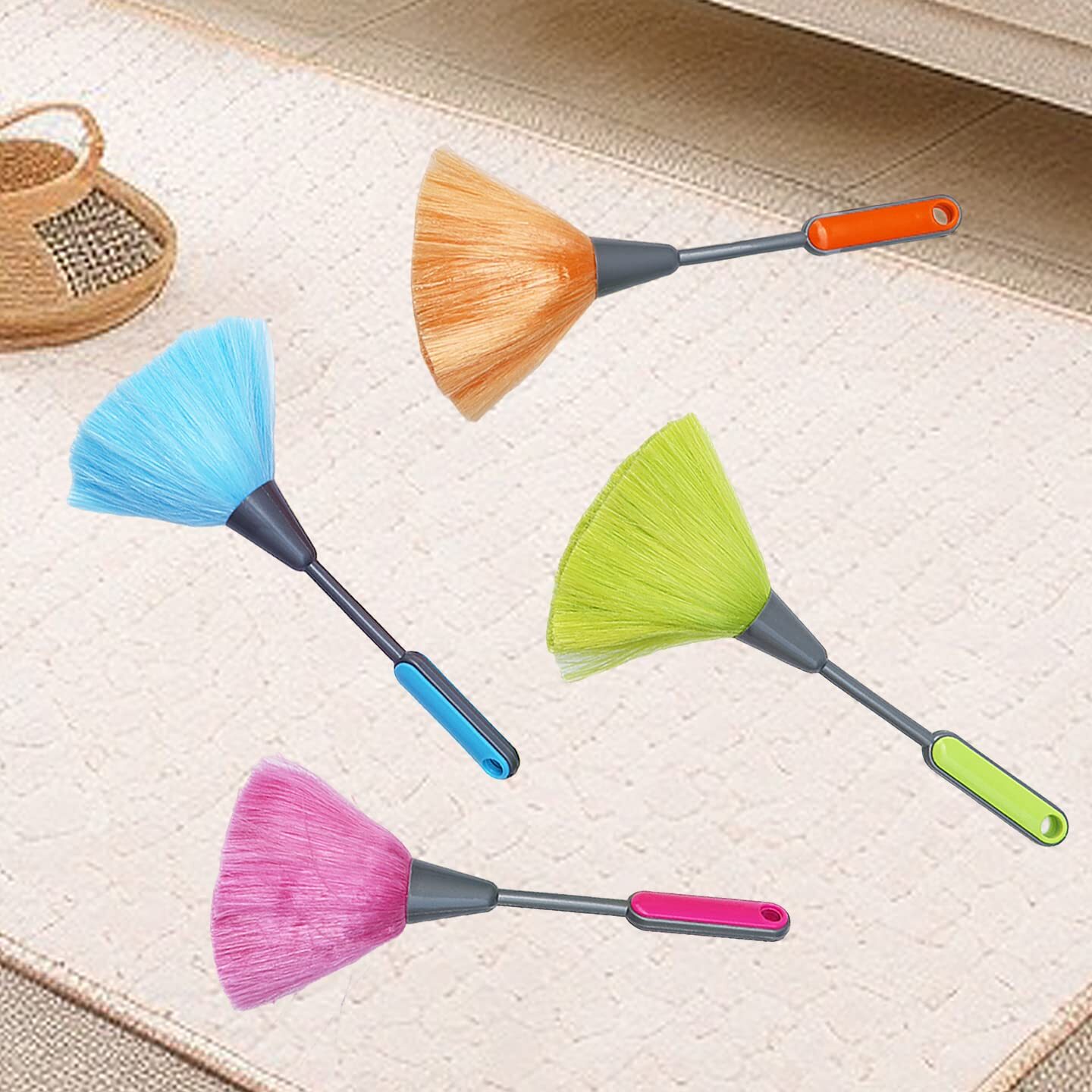 4 Pack 10″ Small Microfiber Duster, Delicate Fluffy Microfiber Feather Duster…