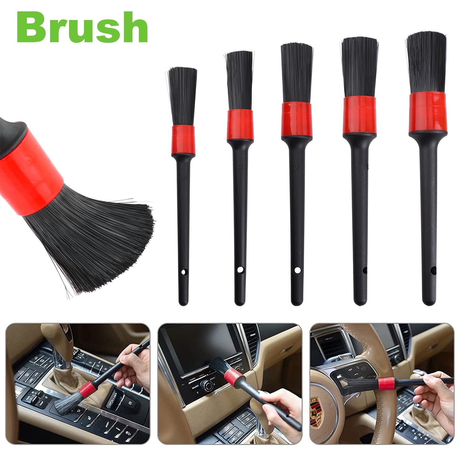 12Pcs Wheel Brush Kit for Cleaning Wheel & Tire, Wheel & Rim Brush,Car Detailing