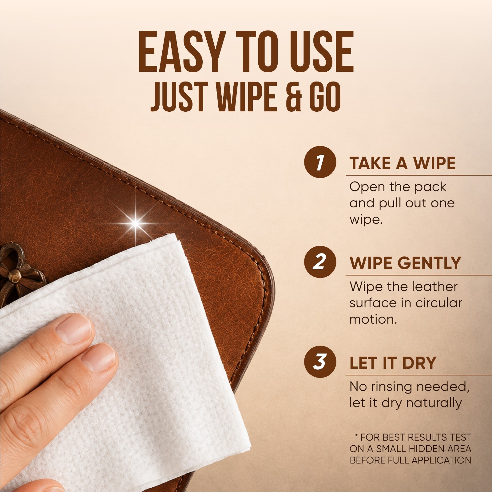Air Jungles 3in1 Leather Cleaner Wipes 50 Count (Pack of 1)