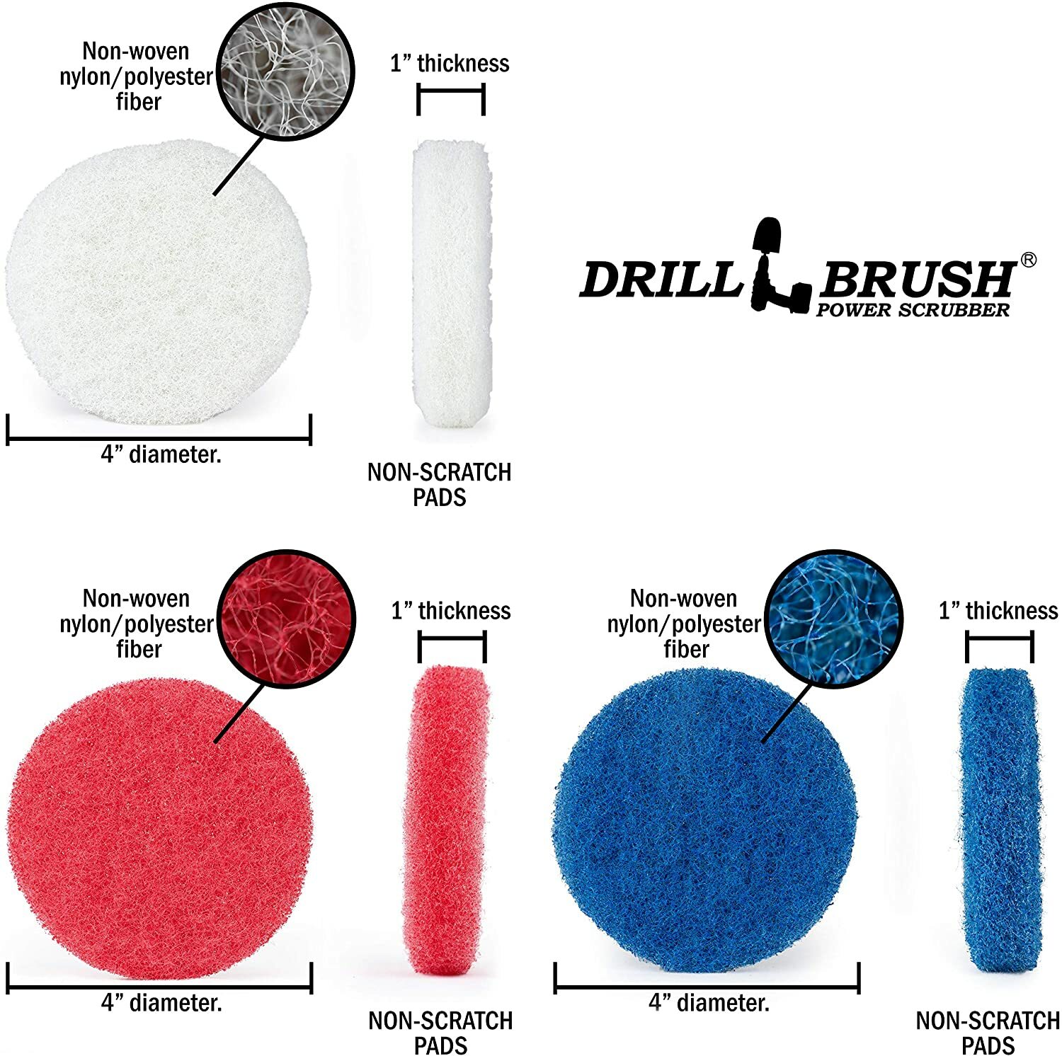 Drillbrush Scrub Brush – Drill Scrub Brush Attachment 7- Stone Cleaning – Deep