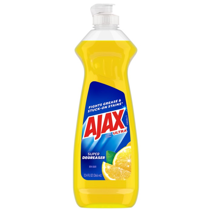 Ajax Ultra Super Degreaser Liquid Dish Soap, Lemon, 12.4 Oz