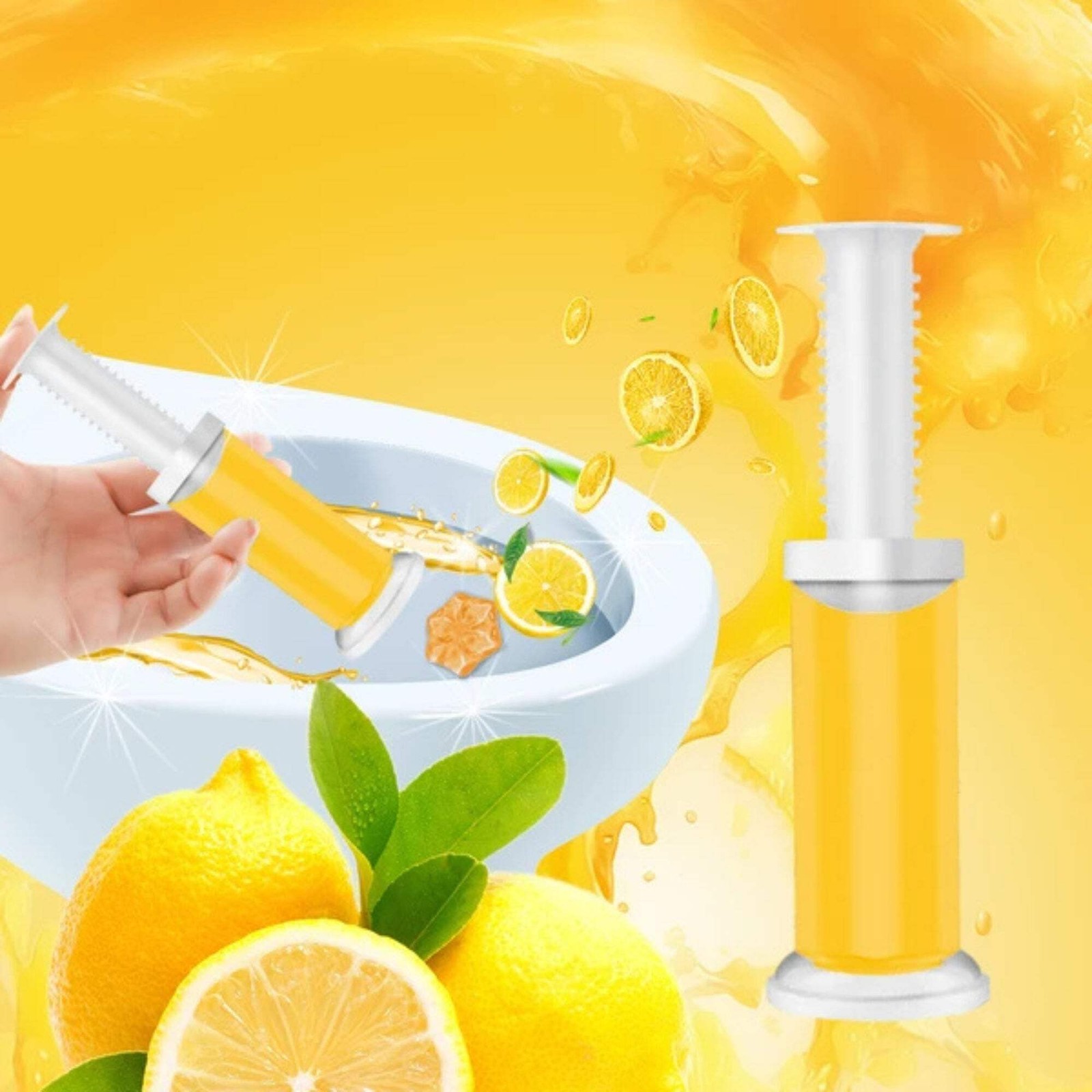 Air Fusion Lemon Scent Toilet Cleaning Gel 14 Stamps 1.61oz 1 Pack