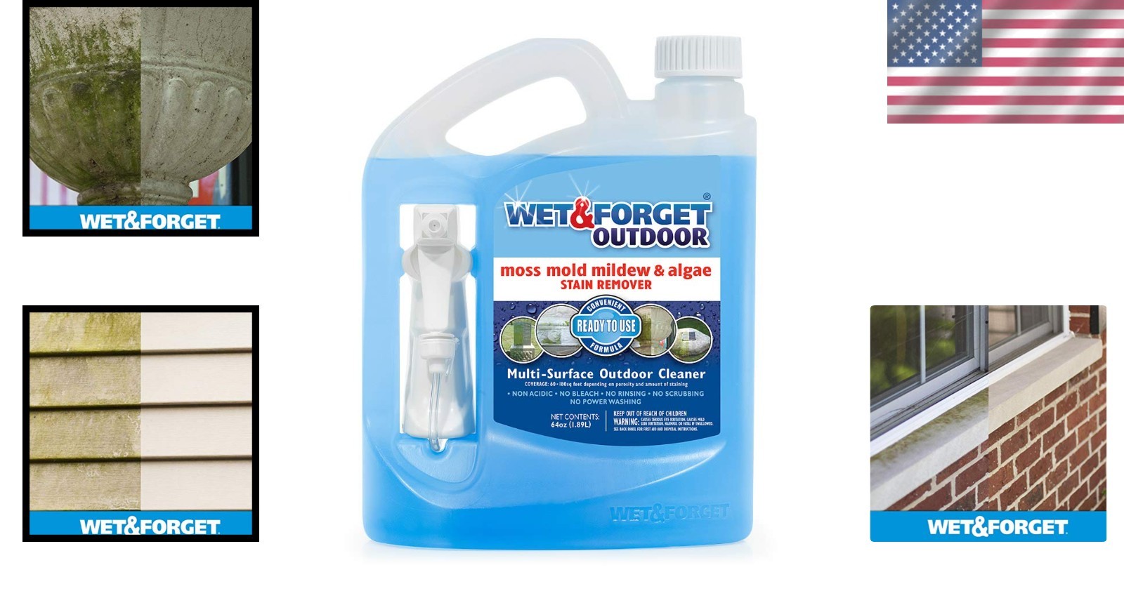 Eco-Friendly 64oz Outdoor Stain Remover – Tackles Moss & Mildew Effectively