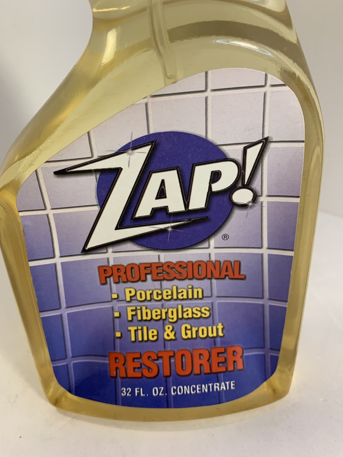 ZAP! Professional Porcelain Fiberglass Tile Grout Restorer Cleaner 32 fl oz