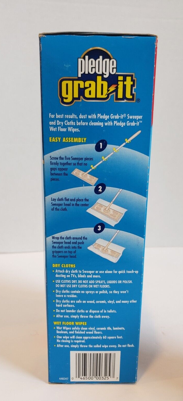 Pledge Grab-it Sweeper, 10 Dry Cleaning, 12 Vinegar Wet Cloths Vintage Floor Fan