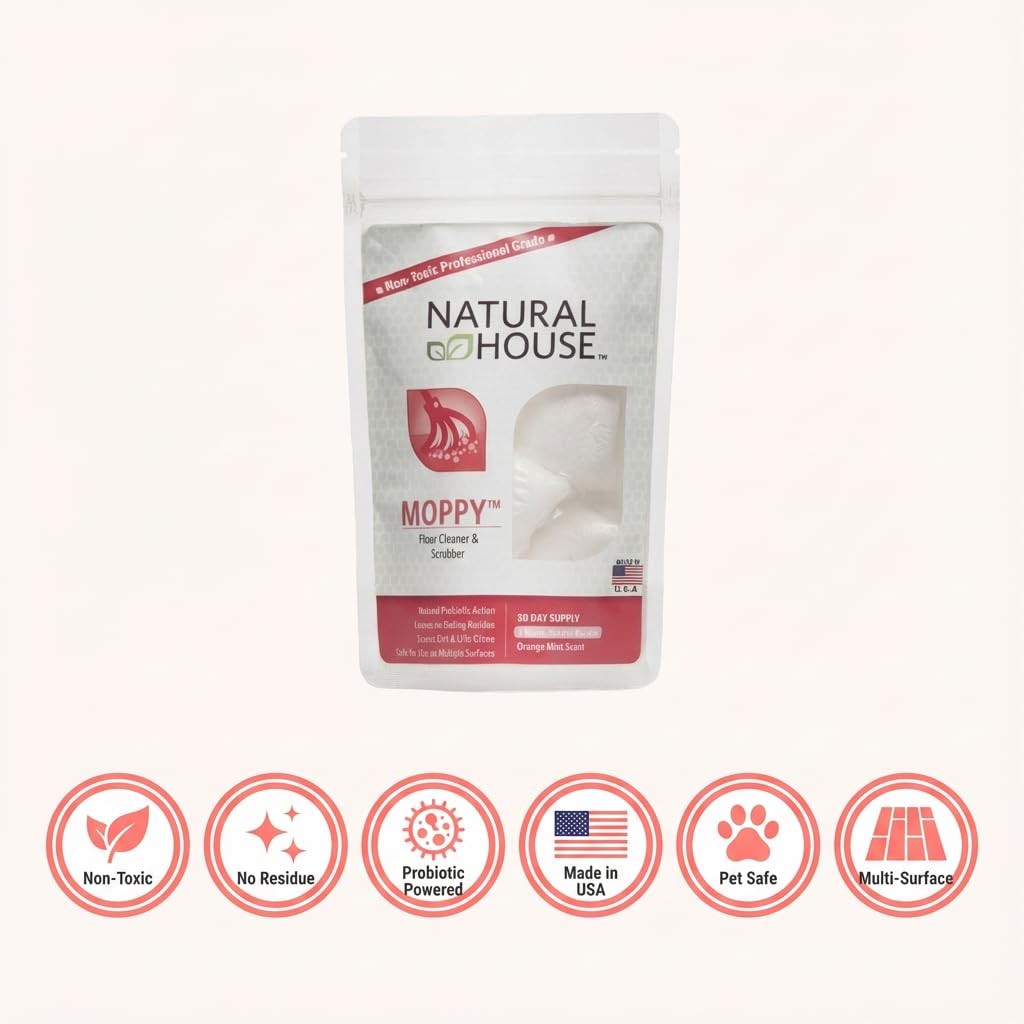 Natural House Moppy – Plant-Based Enzyme Floor Cleaner Pods – Hardwood, Tile,…