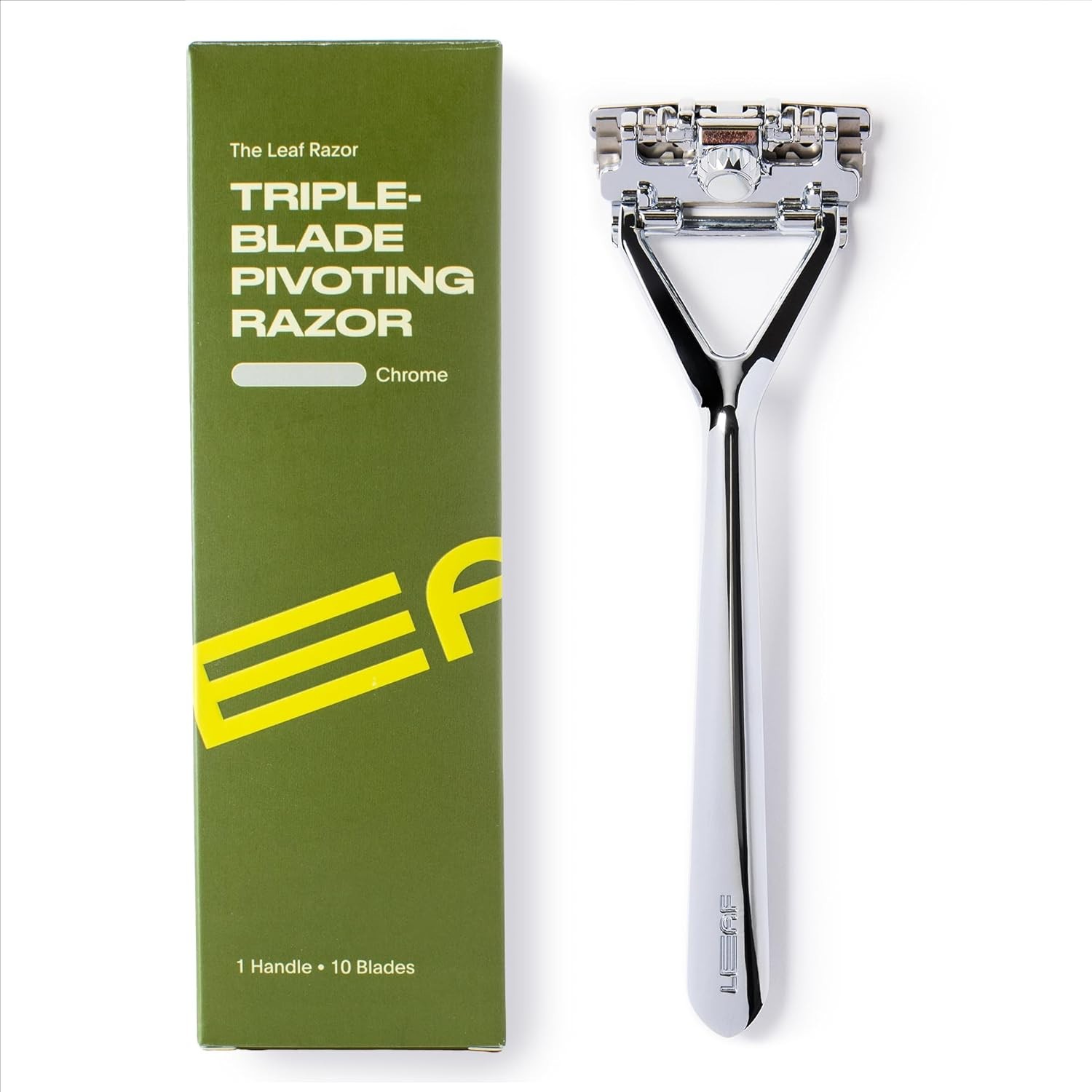 Leaf Shave | Leaf Razor, All-Metal Safety Shaver with Pivoting Head & Adjustab