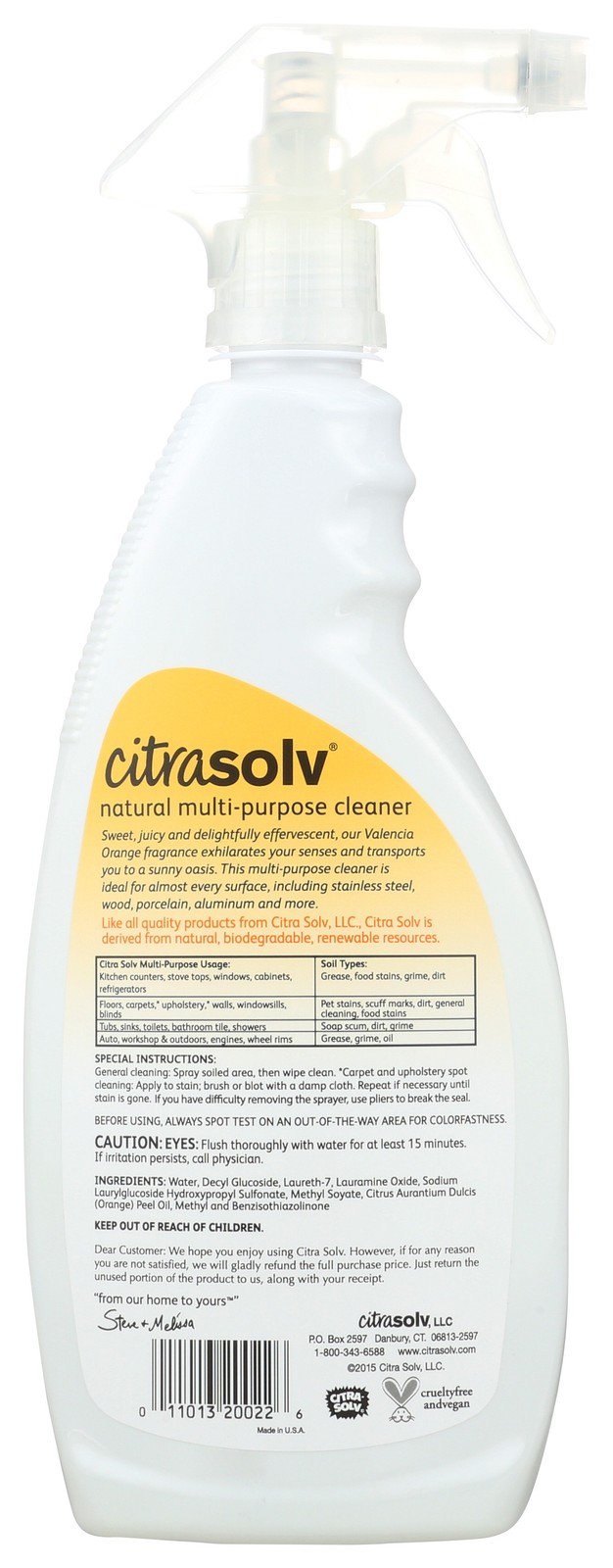 Citrasolv Valencia Orange Multi-Purpose Cleaner Spray Bottle 22 Fl Oz 6 Pack