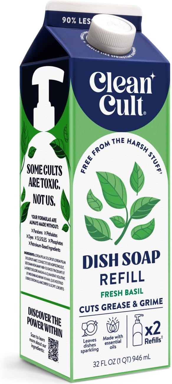 Cleancult Dish Soap Liquid Refills (32oz, 1 Pack) – Dish Soap that Cuts Grease
