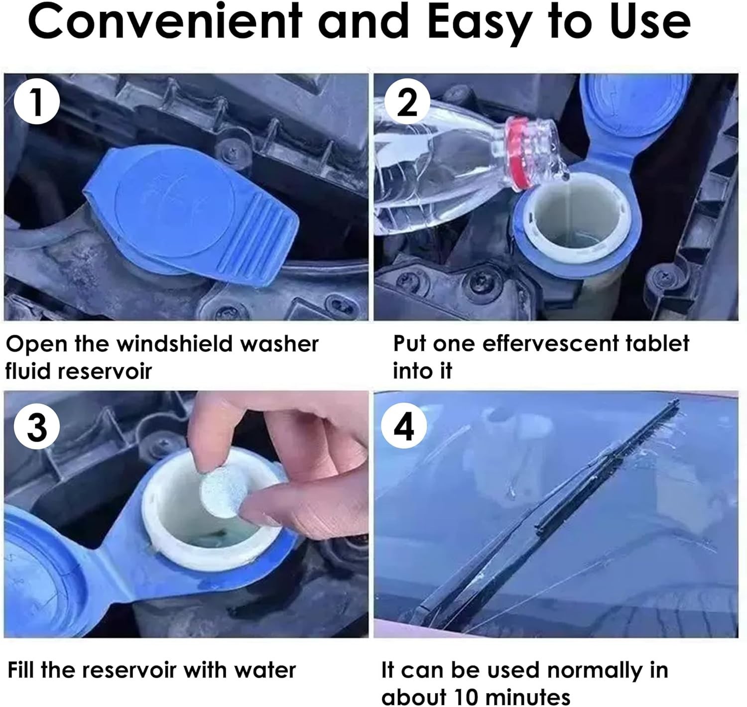 200 PCS-Car Windshield Washer Tablets, Glass Cleaner, Concentrated Effervescent
