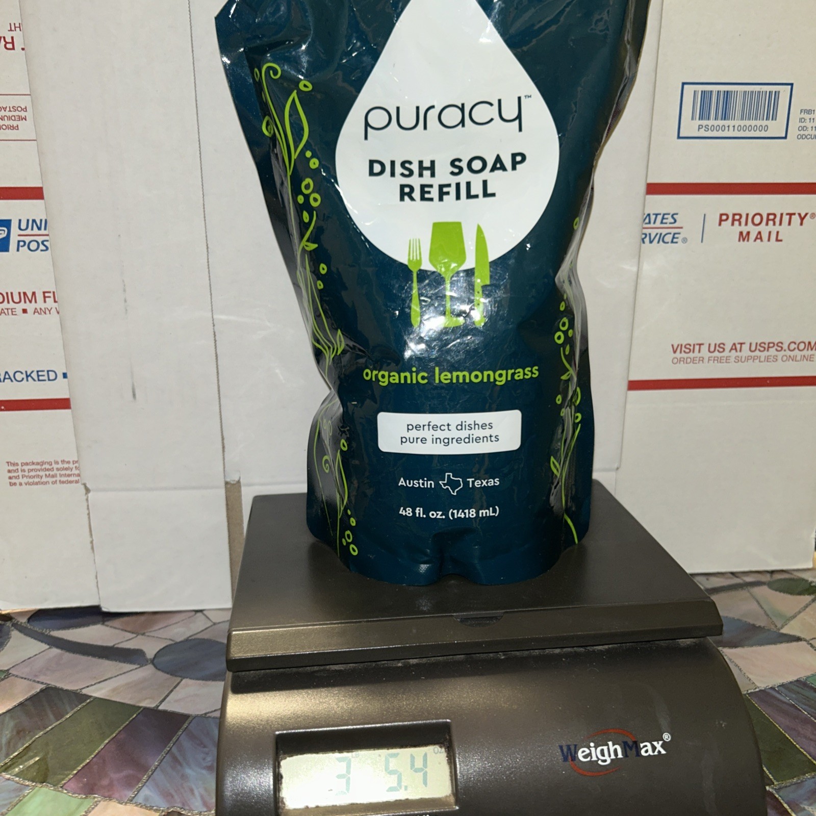 Puracy Natural Dish Soap Refill, Skin-Softening Plant-Based Liquid lemograss