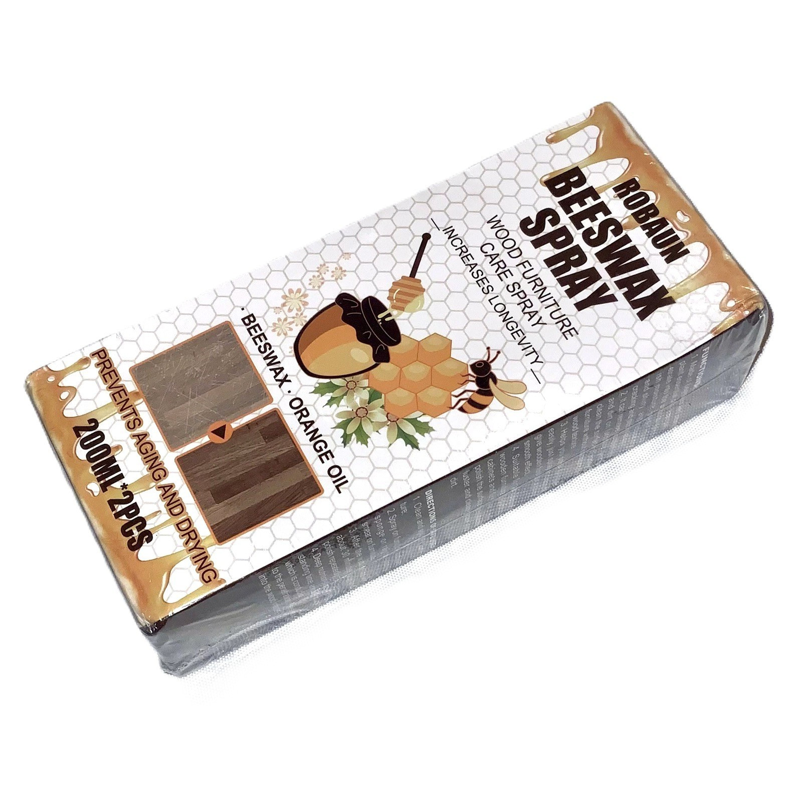 ROBAUN Beeswax Wood Furniture Care Spray, 6.76 fl oz – (4 Pack Set)