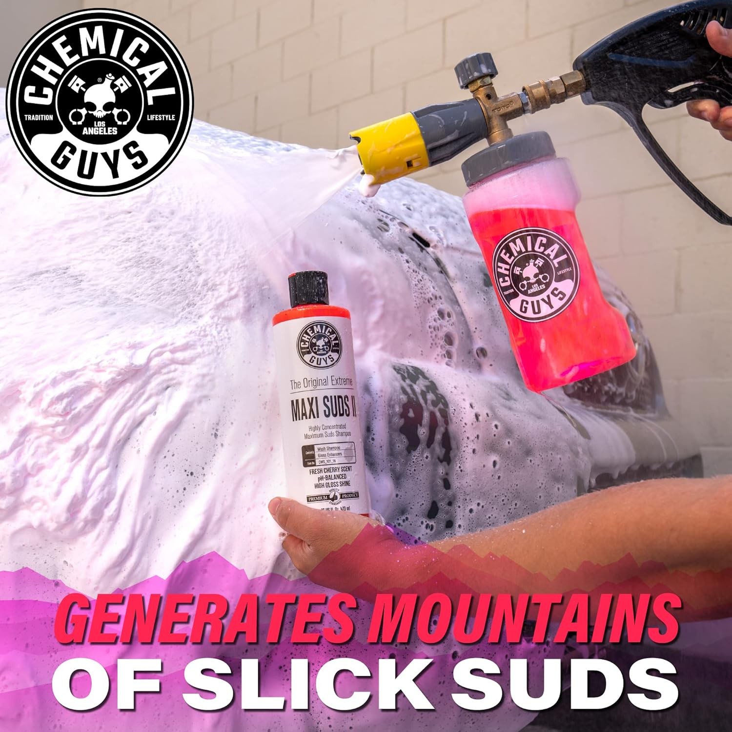 Chemical Guys Maxi Suds II Foaming Car Wash Soap – High Foam Car Wash Soap, Ch