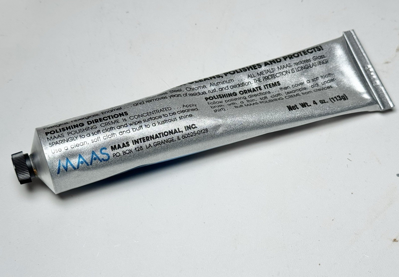 MAAS Fine Polishing Cream For All Metals – 4oz – Partial Tube