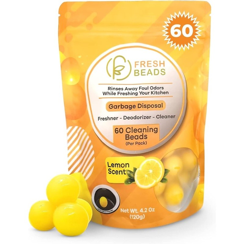 60 Bead Cleaner Capsules Sink Deodorizer Garbage Disposal Odor Eliminator Safe