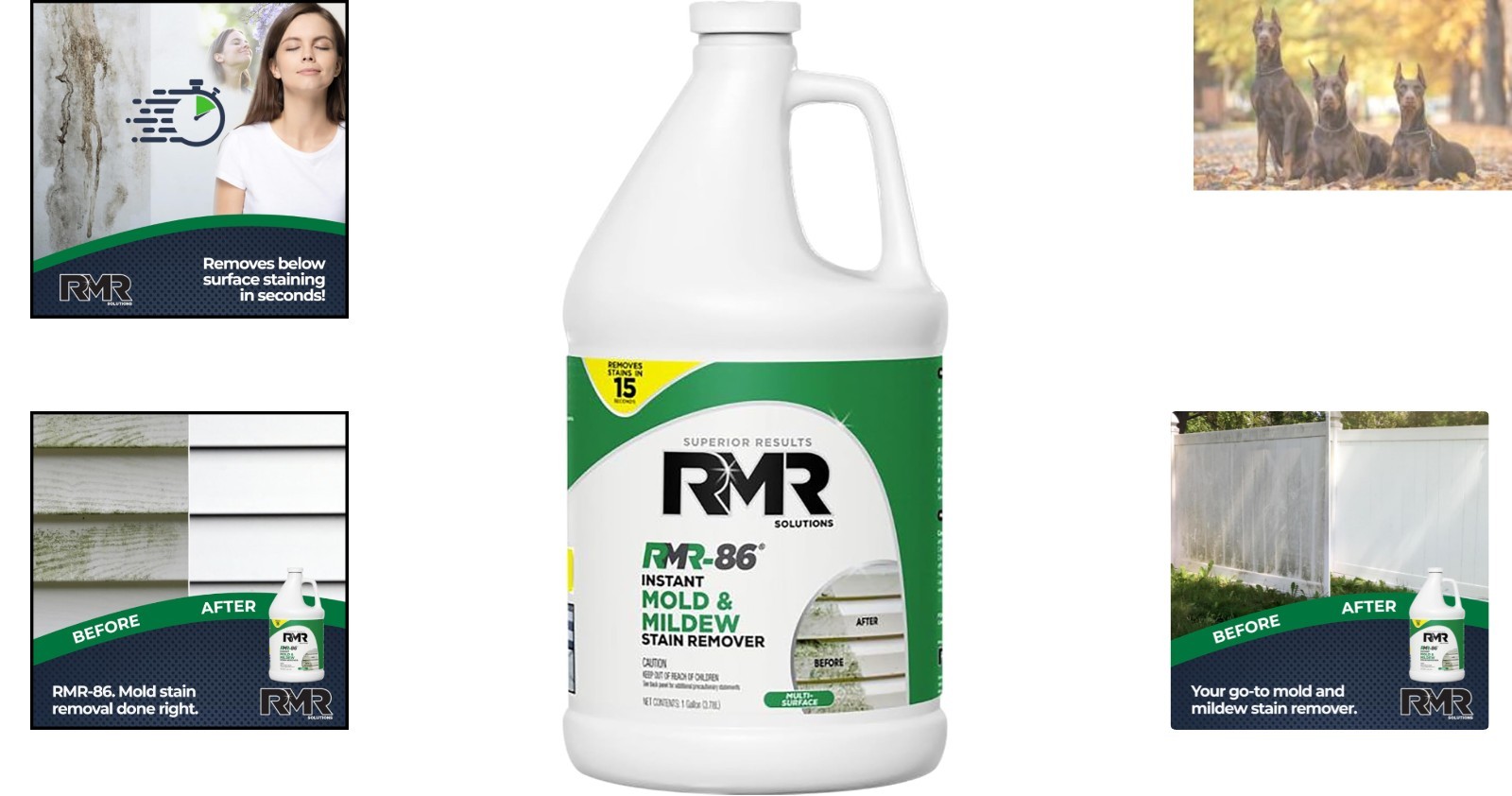 RMR-86 Instant Mold & Mildew Stain Remover Spray – 128 Fl Oz Scrub-Free Solution