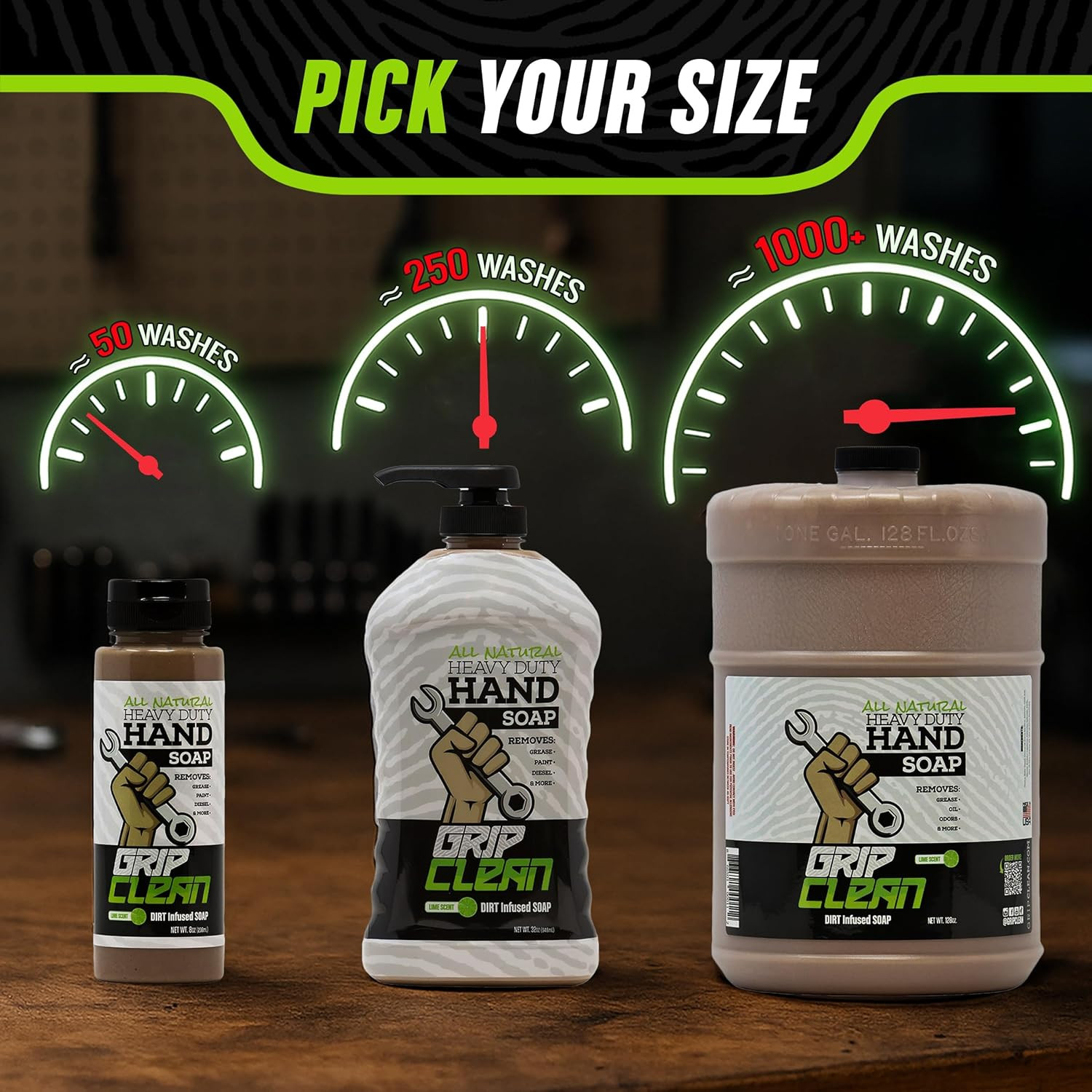 Grip Clean Heavy Duty Hand Cleaner for Mechanics – Natural Pumice & Clay-Infused