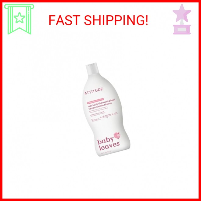 ATTITUDE Baby Dish Soap and Bottle Cleaner, EWG Verified Dishwashing Liquid, No