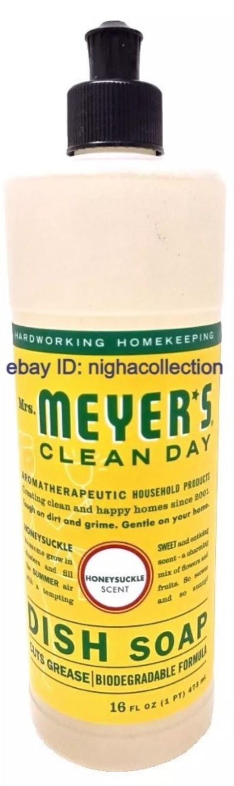 ( 5 ) Mrs. Meyer’s Clean Day Liquid Dishwashing Soap 16 oz Each Honeysuckle NEW