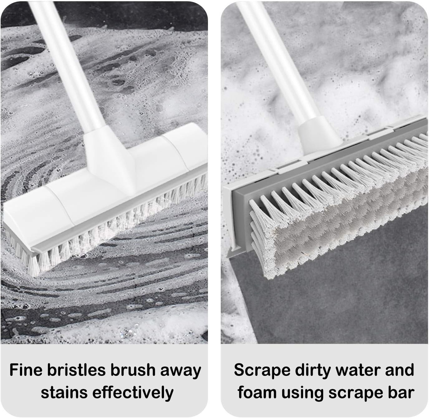 Stainless Steel Long Handle Scrub Brush – Heavy-Duty Cleaning for All Surfaces