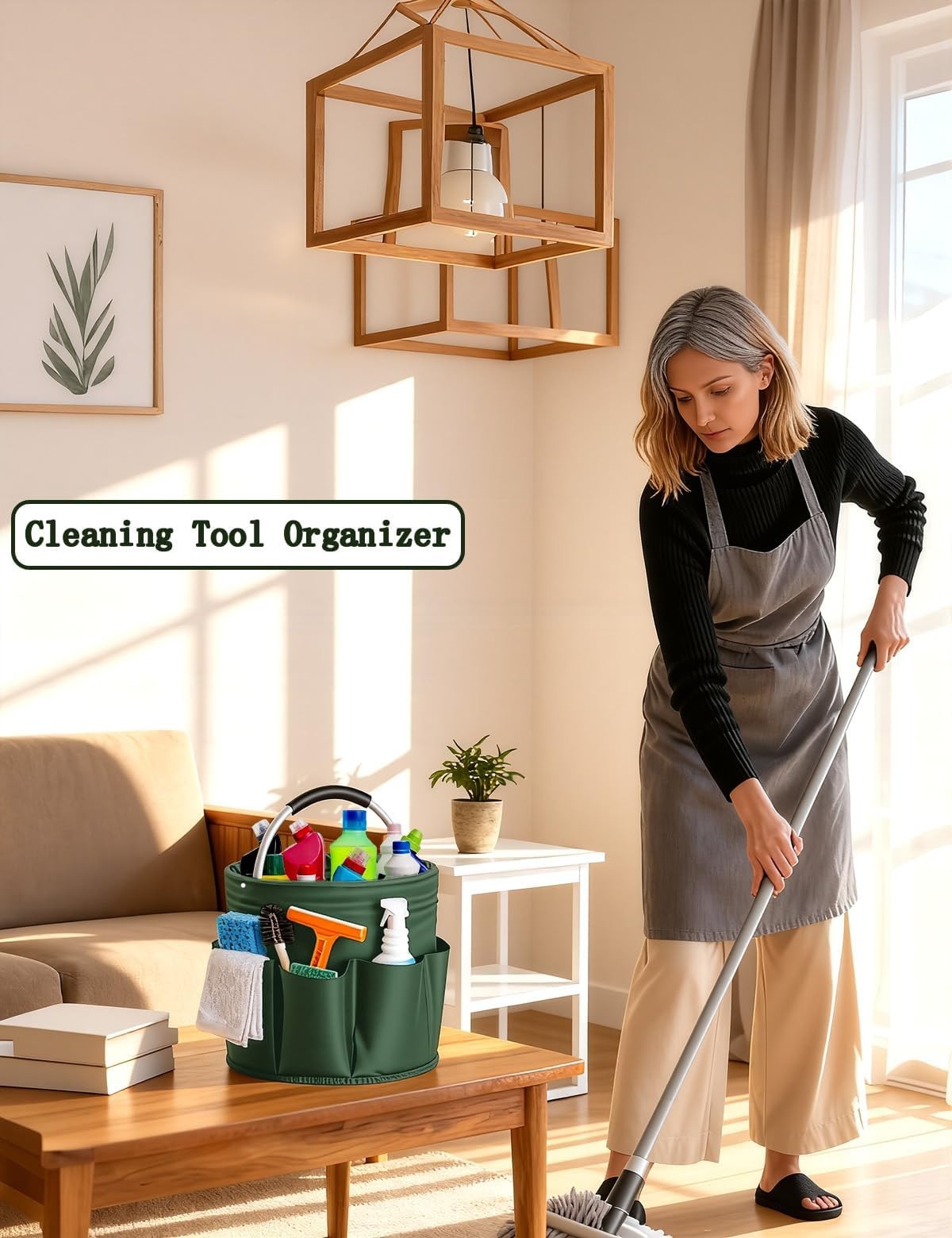 Cleaning Caddy with Handle, Cleaning Products Organiser, Foldable Storage Bas…