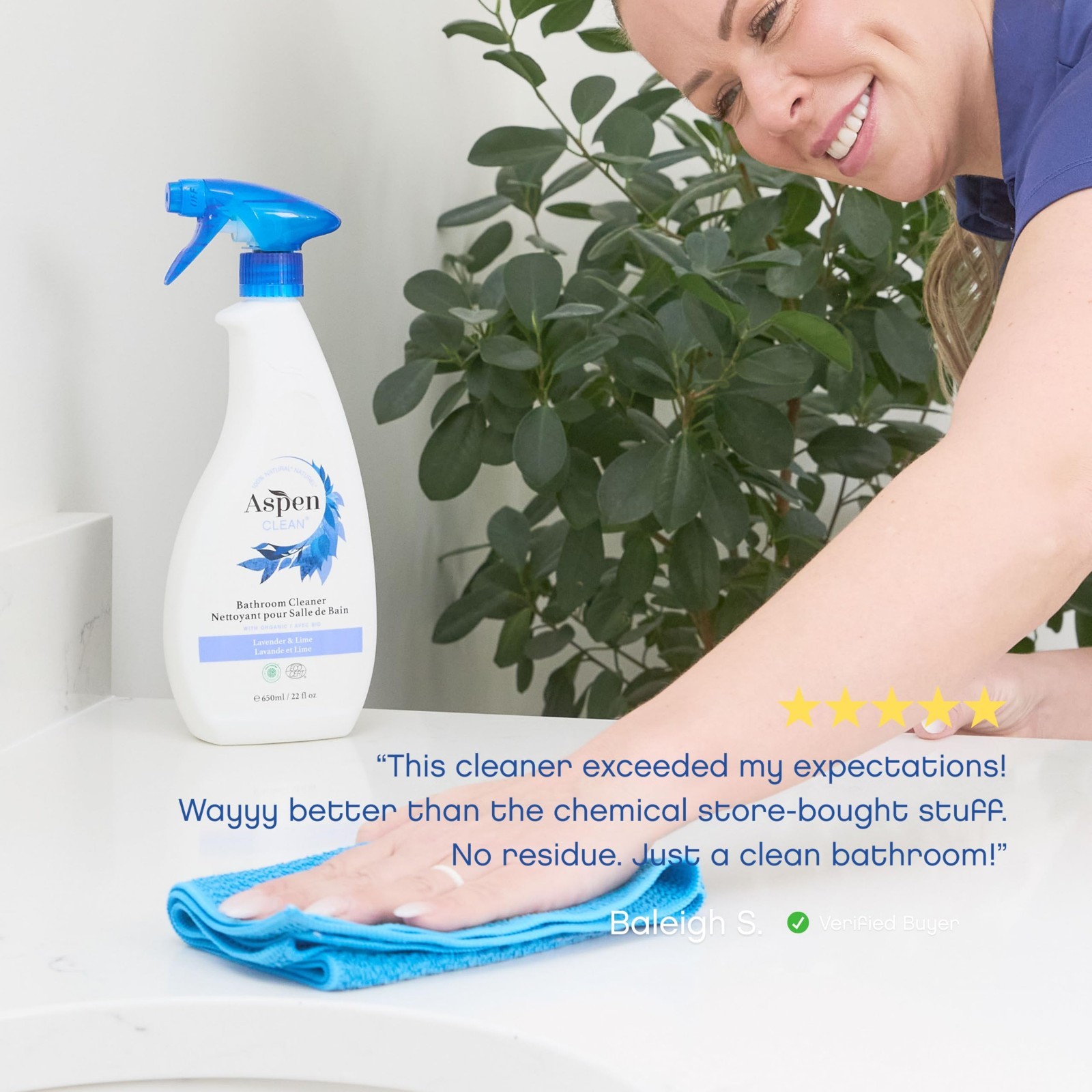 Eco-Friendly Bathroom Spray Cleaner | Non-Toxic Natural Formula | 2-Pack for Har