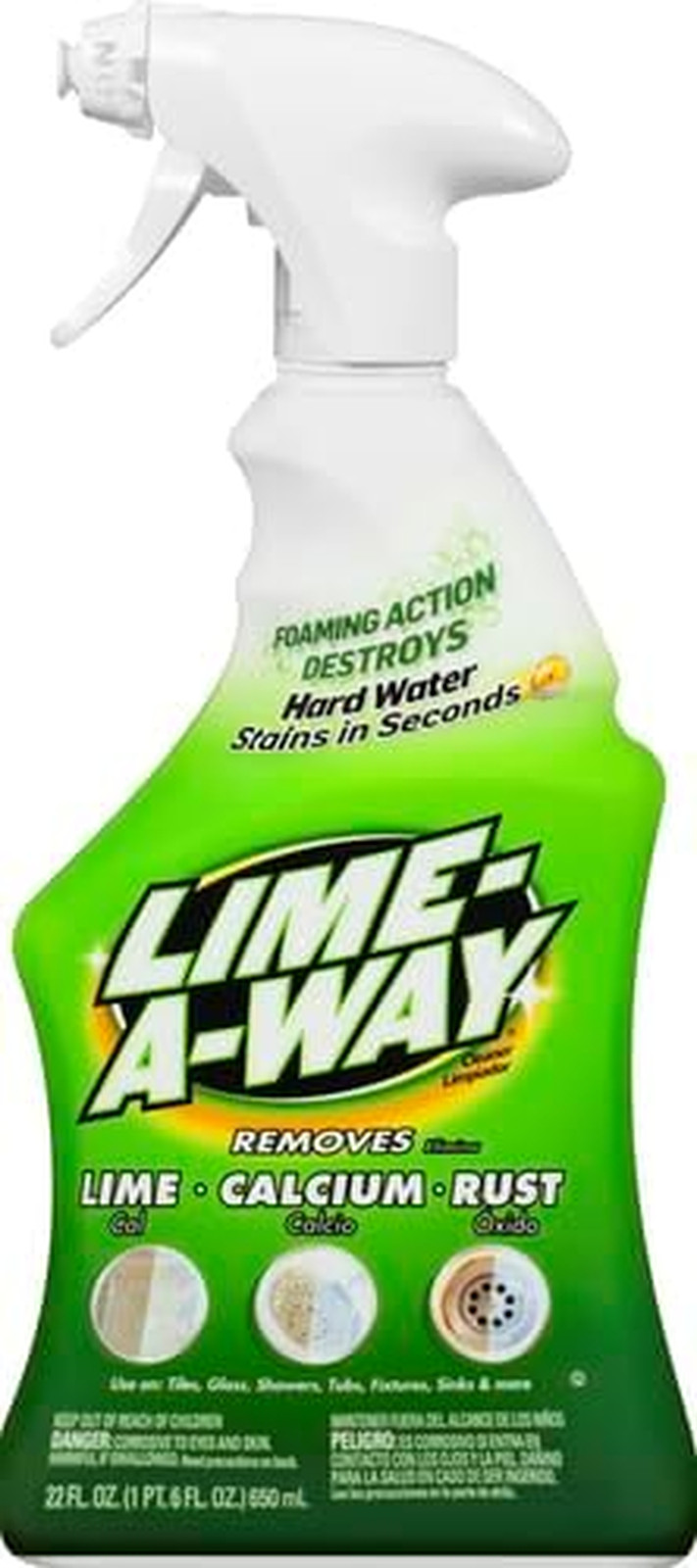 Lime-A-Way Hard Water Stain Remover Spray, Removes Lime, Calcium & Rust in Secon