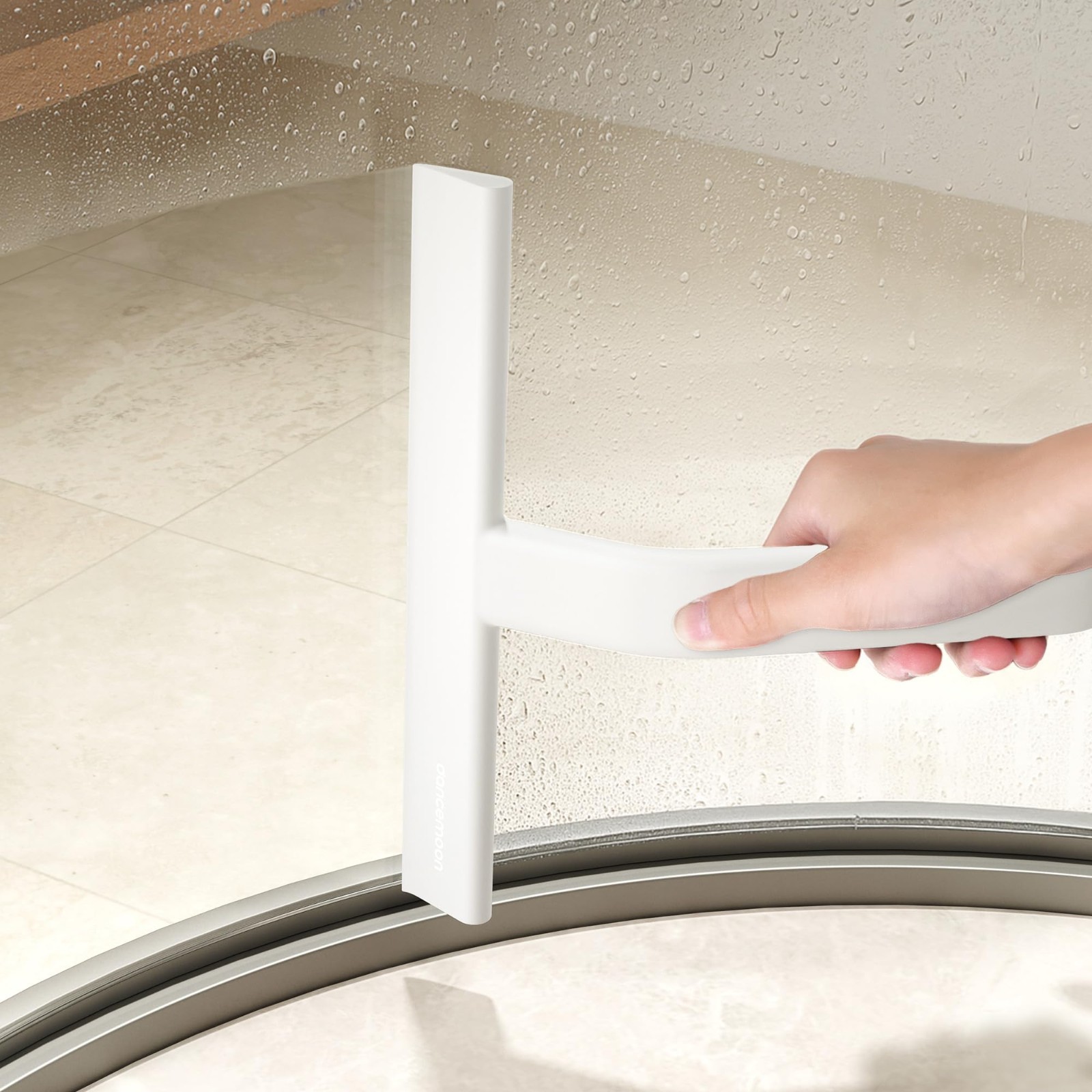 10-Inch Silicone Shower Squeegee with Hook – Streak-Free Cleaner for Glass, Mirr