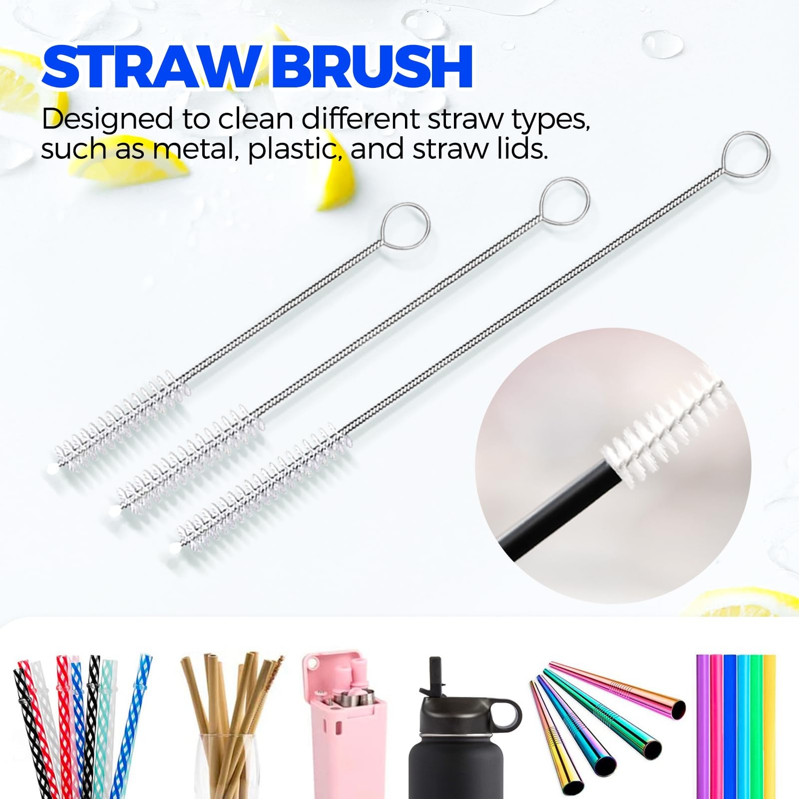 6 Pack Dish Brush Set with Bottle Brush, Dish Scrub Brush, Pan Brush and 3 St…