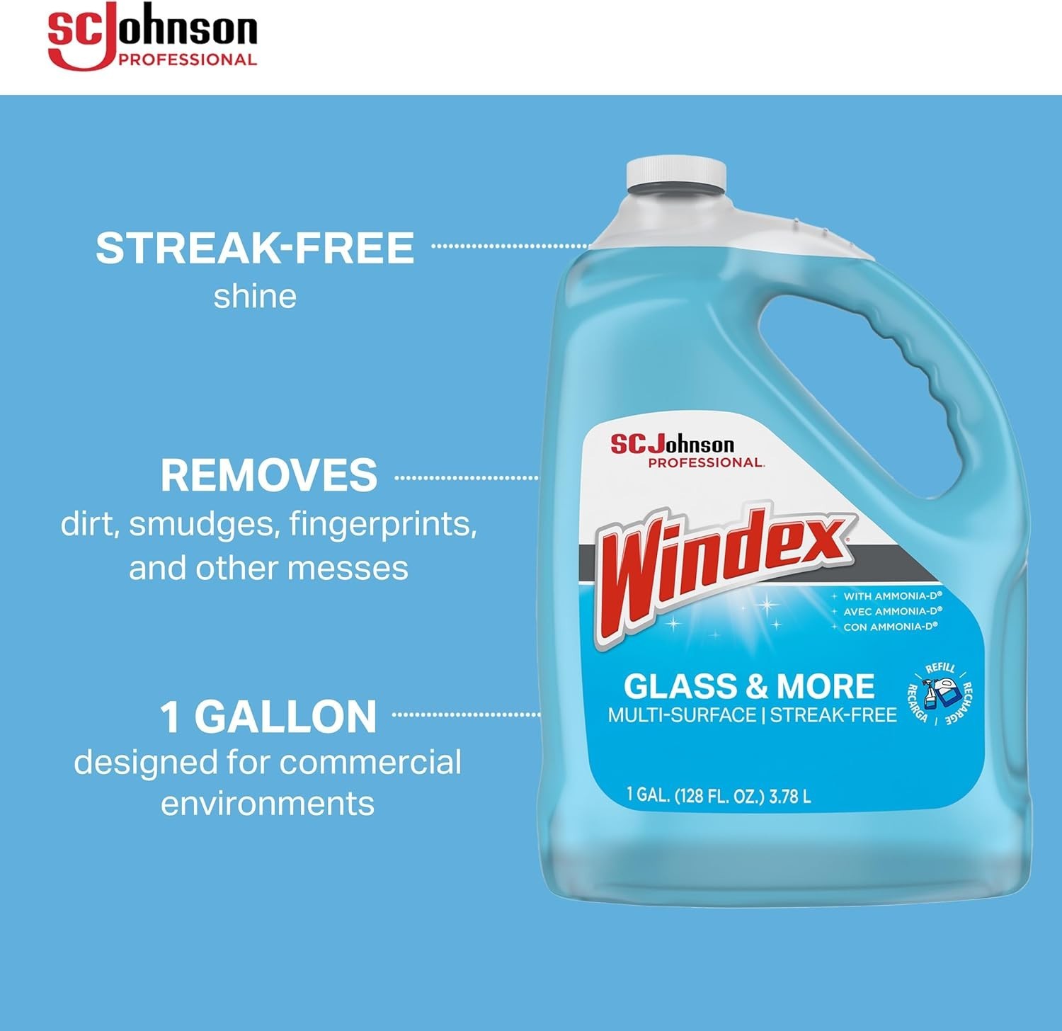 Windex Glass and More Multi-Surface Cleaner, Windex Glass Cleaner Refill, Mul…