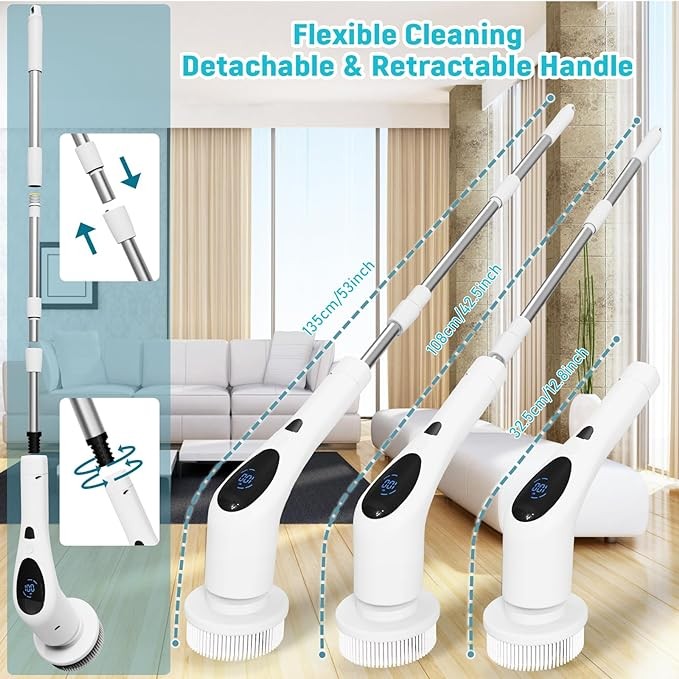 TiKenSo Electric Spin Scrubber, Digital Electric Scrubber TD-8136 – WHITE