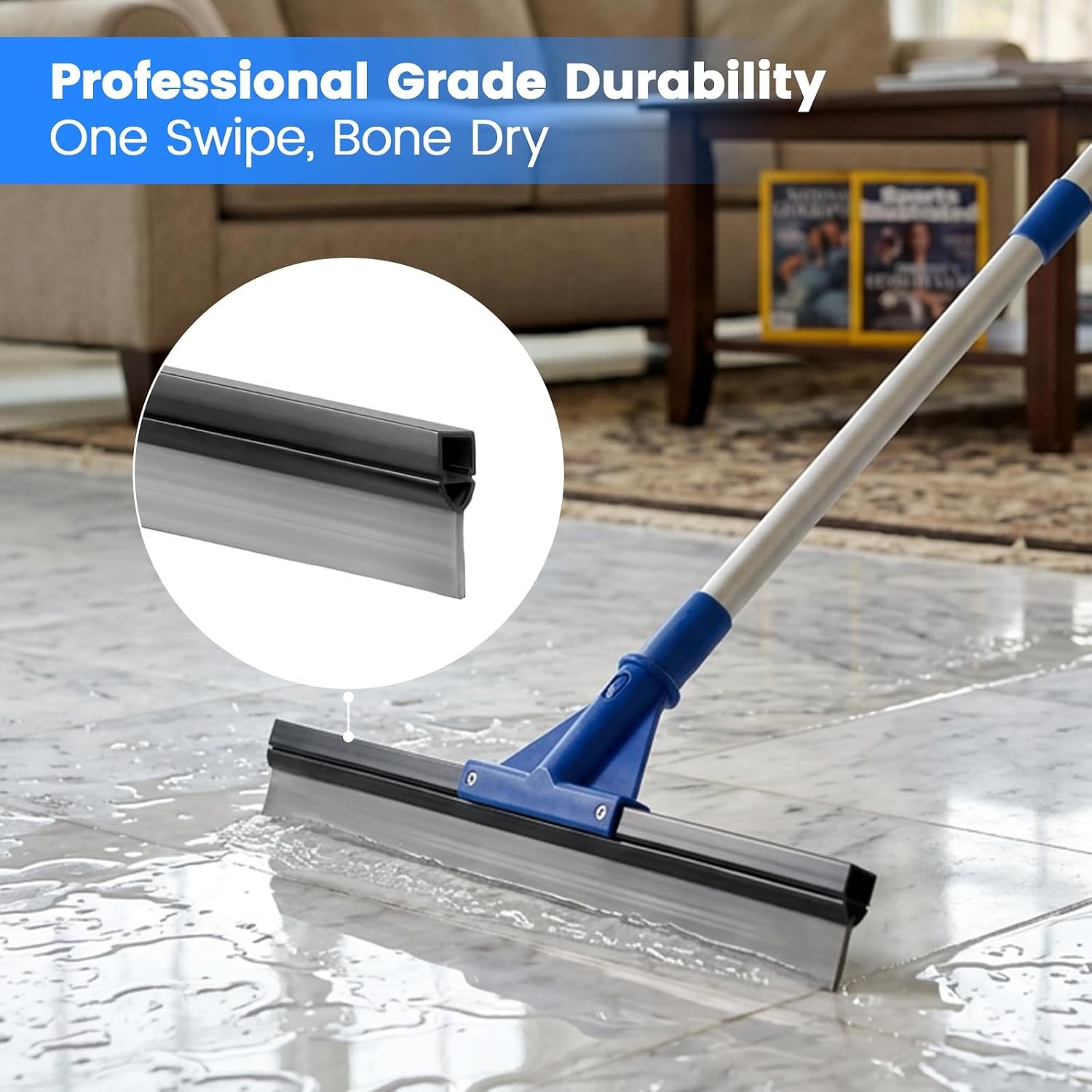 Floor Squeegee for Concrete Floor, 17.5″ Heavy Duty Squeegee Broom for Floor,