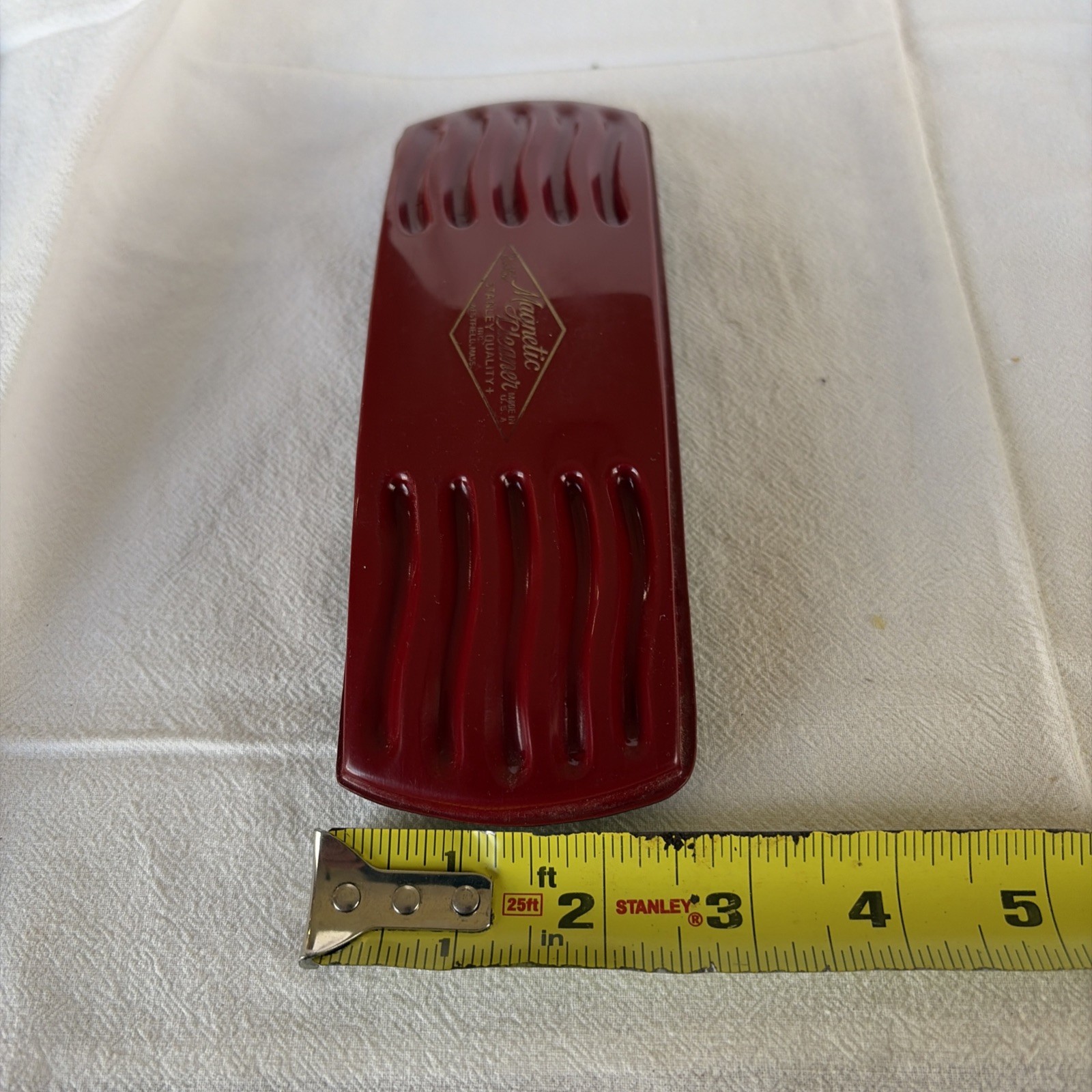 1950s STANLEY MAGNETIC CLEANER Red Black Bakelite Brush Original Box & Papers