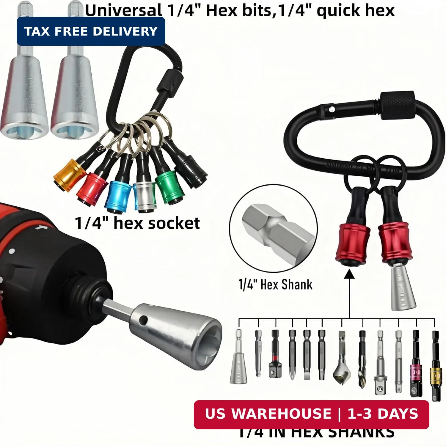2 Pcs Wire Twister Tool For Drill, 1/4 Inch Hex Shank, Compatible With 9-22 AWG,