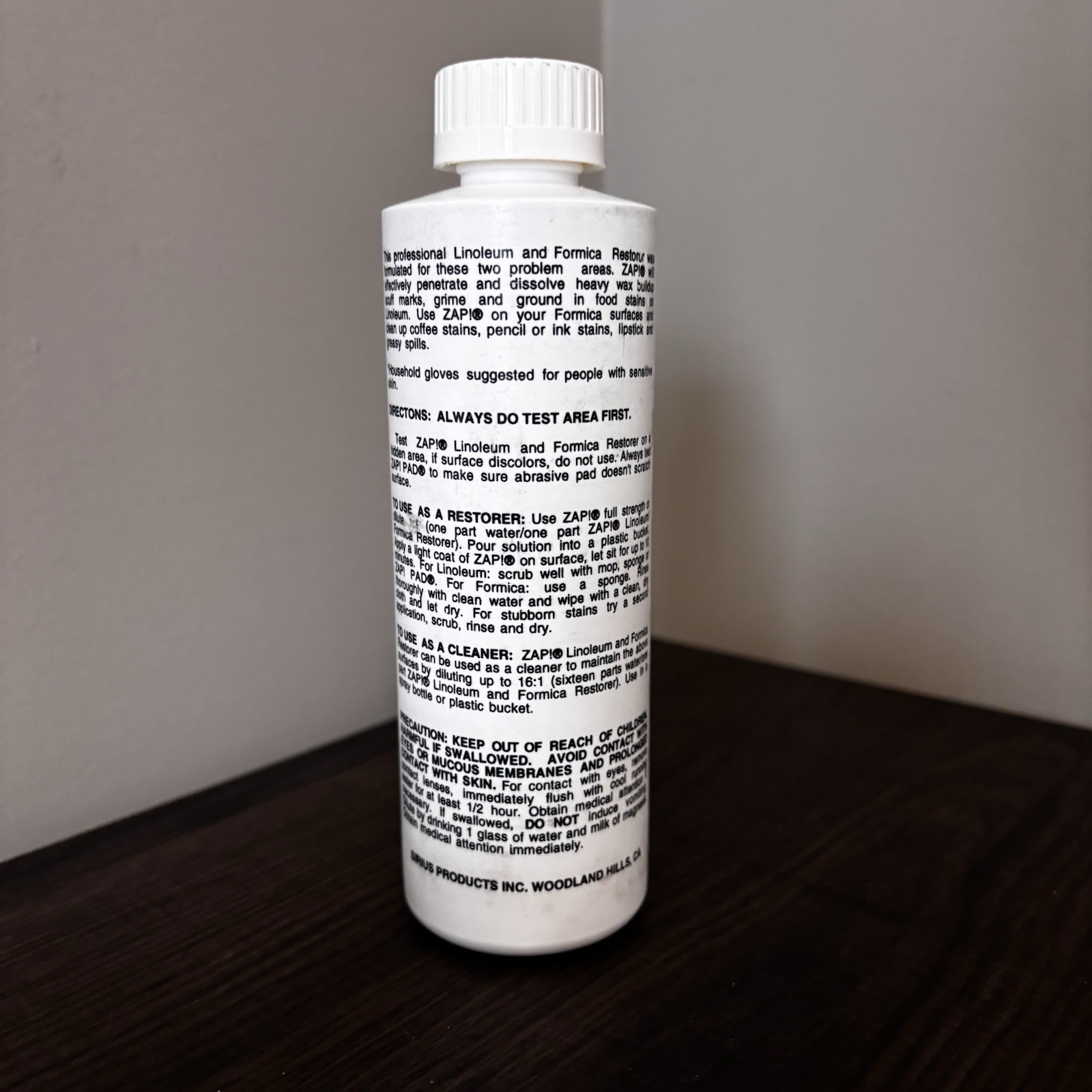 ZAP! ‎Professional Cleaner Restorer Linoleum Formica 12oz. Sealed