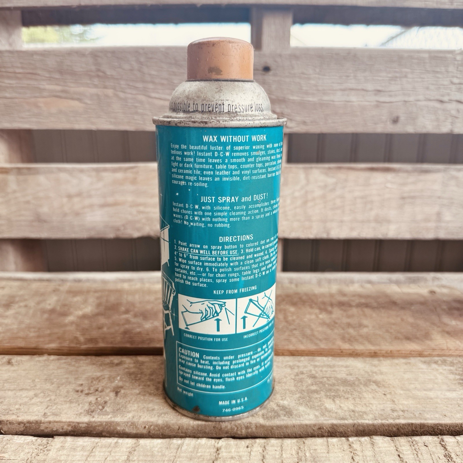 Vintage Spray Can Fuller Brush Co Instant DWC Dusts Waxes Cleans 746 Nearly Full
