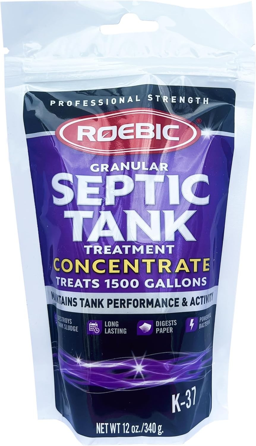 Roebic K-37 Granular Septic Tank Treatment, 12oz – Non-Toxic & Biodegradable