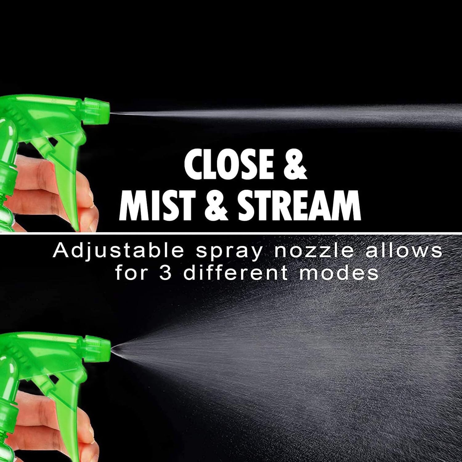 Durable 3-Pack 16 oz Spray Bottles with Mist/Stream Nozzles – Leak-Proof Design