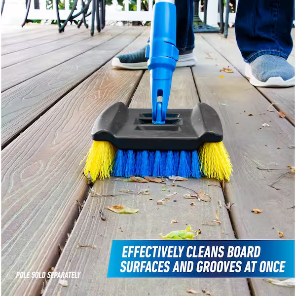Lock-On Deck Brush for Wood & Composite Decking Swivel Head Heavy Duty