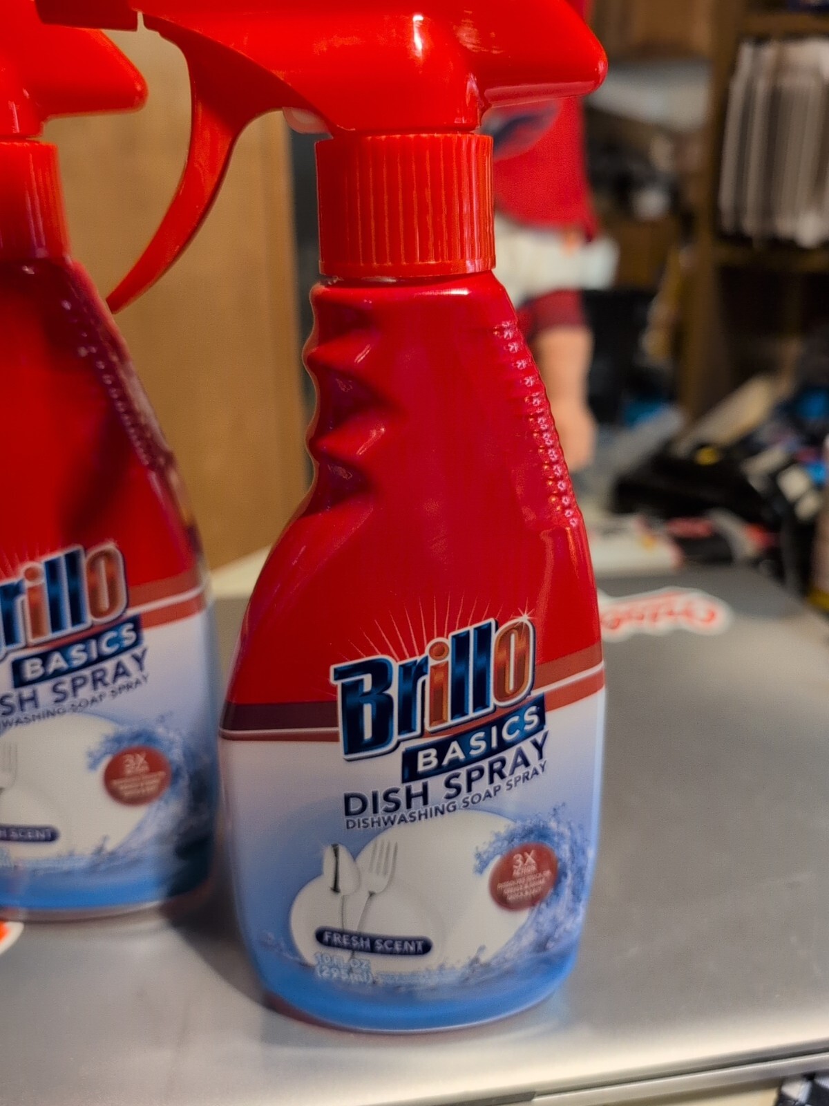 Brillo Basics Fresh Scent 3X Action Dish Soap Spray – 10 oz/295ml – 2 Bottles