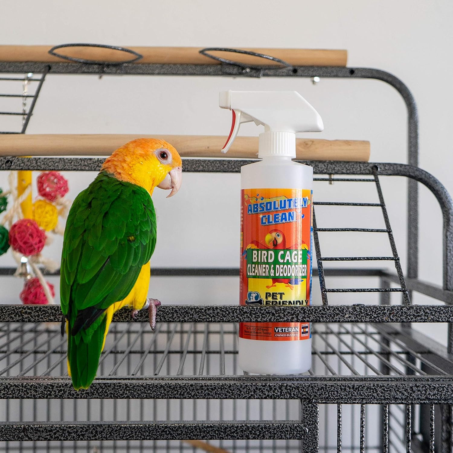 Amazing Bird Cage Cleaner and Deodorizer – Just Spray/Wipe – Safely & Easily Re