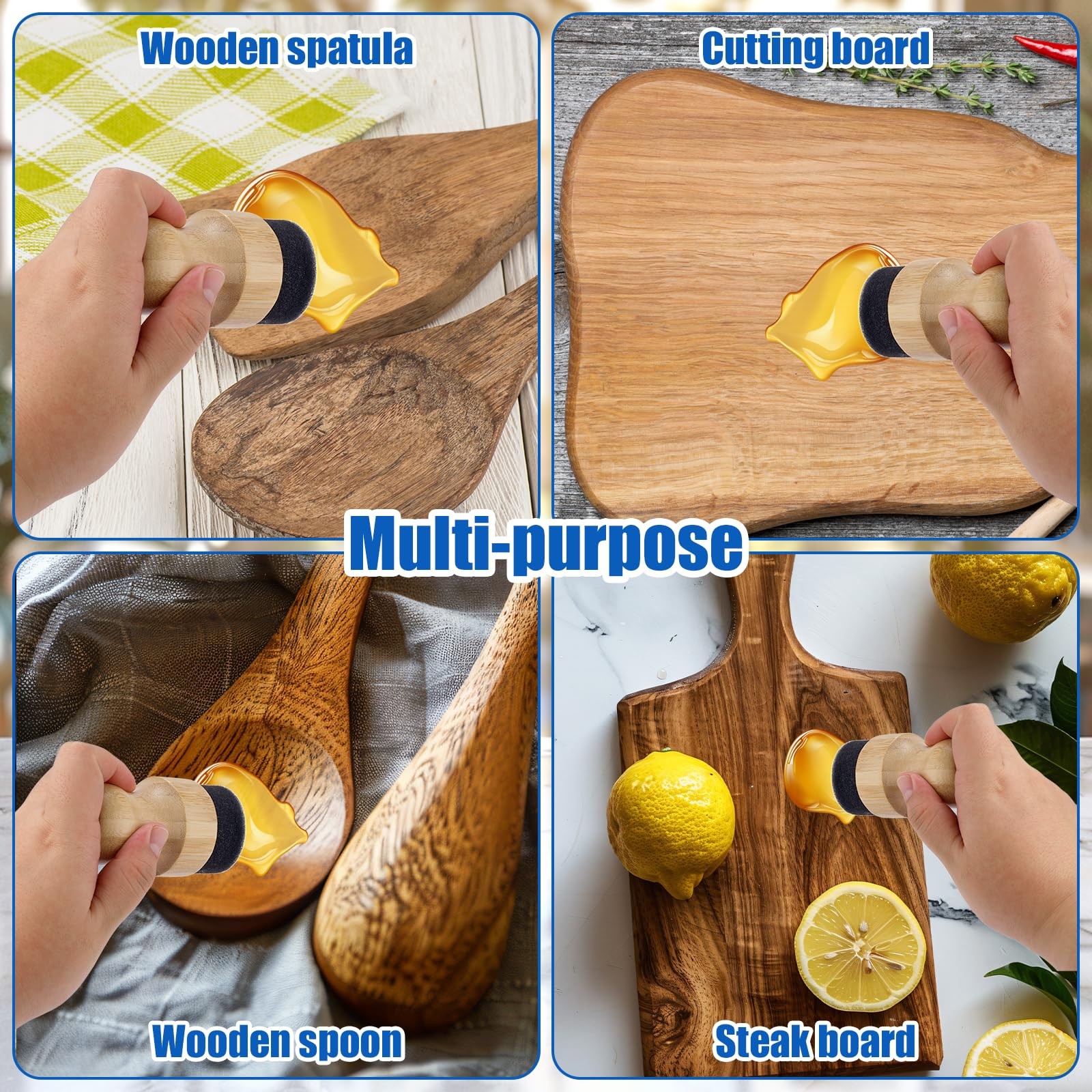 Cutting Board Oil Wax Applicator, Round Wood Mineral Oil Wax Applicator with …