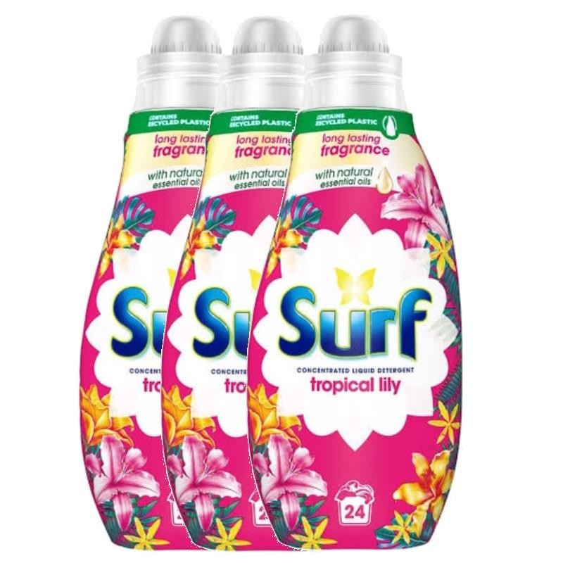 Surf Concentrated Liquid Detergent Tropical Lily 24 Washes (3-Pack)