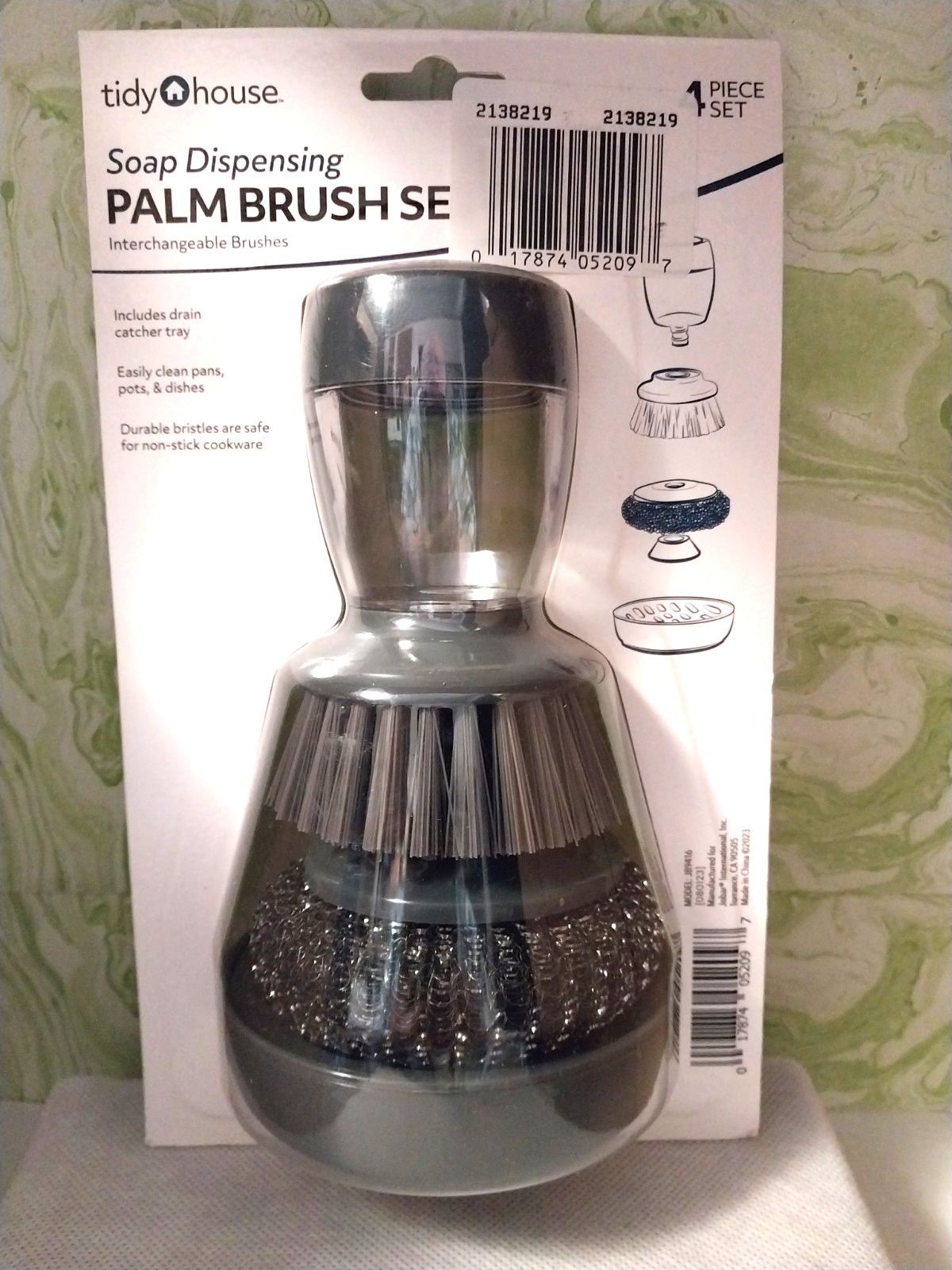 Tidy House Soap Dispensing Palm Brush Set